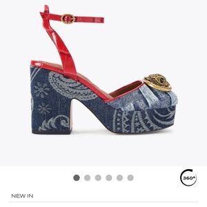 Kurt Geiger Chelsea Closed Platform Shoes - Denim Blue With Original Box.